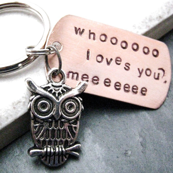 Whooo loves you? Owl keychain